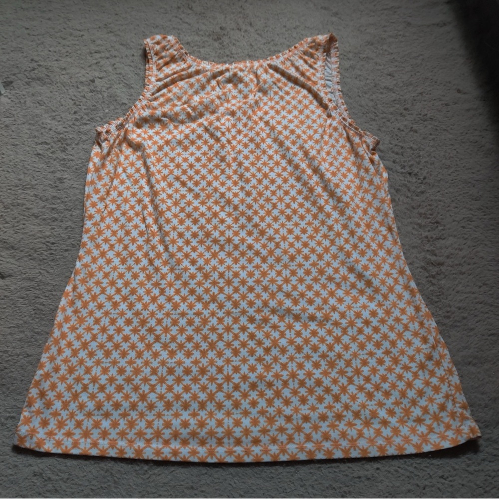 Merona Starry Orange and White Tank Top Floral - Picture 4 of 4